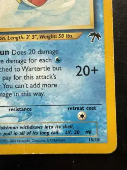 Pokemon Wartortle 15/18 Southern Islands Regular Promo (HP/Damaged) - Image 5