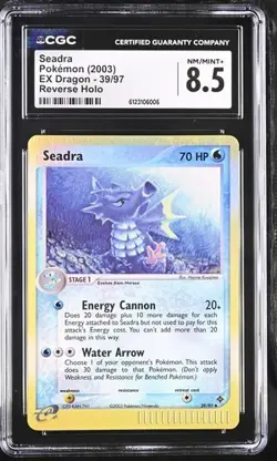 CGC 8.5 SEADRA 39 EX DRAGON REVERSE HOLO POKEMON - Image 1