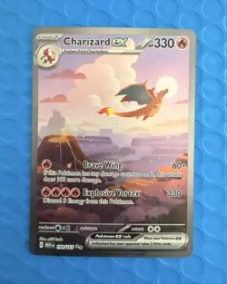 Pokemon Charizard ex 199/165 SV 151 Special Illustration Rare Full Art Holo EN - Image 1