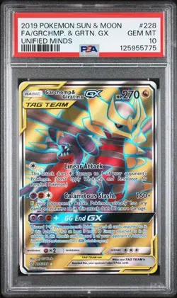 SEQUENTIAL PSA 10 GARCHOMP & GIRATINA GX 146 228 UNIFIED MINDS SUN MOON POKEMON - Image 4