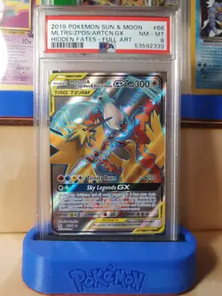 2019 Pokemon Moltres Zapdos Articuno GX 66/68 FULL ART Hidden Fates - PSA 8 - Image 1