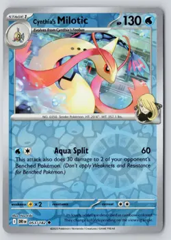 Cynthia's Milotic 053/182 Uncommon Destined Rivals Reverse Holo Near Mint - Image 1