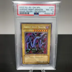 2002 YU-GI-OH! MRL-MAGIC RULER 1ST EDITION #103 SERPENT NIGHT DRAGON PSA 8 - Image 1