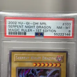 2002 YU-GI-OH! MRL-MAGIC RULER 1ST EDITION #103 SERPENT NIGHT DRAGON PSA 8 - Image 3