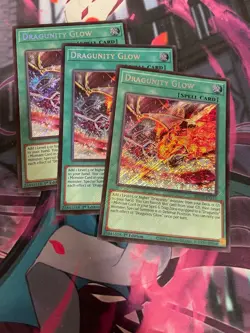 YUGIOH - DRAGUNITY GLOW X3 - SECRET RARE - 1ST ED - NM - BLGG - Image 1