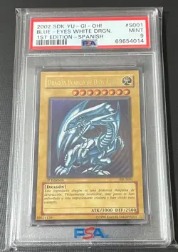 Yu-Gi-Oh Spanish PSA9 Blue-Eyes White Dragon 1st SDK BIK s001 0eyhakwq - Image 1