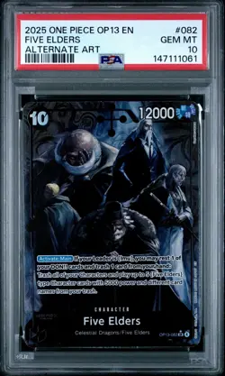 2025 One Piece Carrying on His Will Five Elders Alternate Art #082 PSA 10 - Image 1