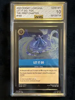 Disney Lorcana Frozen Elsa LET IT GO 163 Foil AGS 10 Gold Label - Image 1