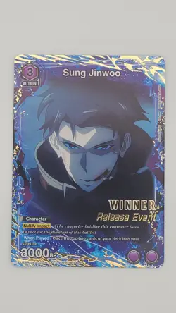 Union Arena Solo Leveling Sung Jinwoo Release Event WINNER SLG-1-019 English - Image 2