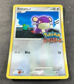 Pokemon Rumble Rattata Promo Card 15/16 HP/DMG - Image 1