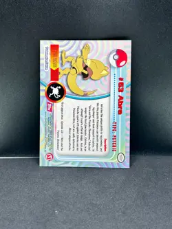 ABRA #63 Topps TV Animation RED LOGO Pokemon Card LP - Image 2