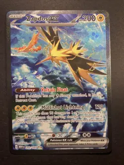 Zapdos ex 202/165 Scarlet & Violet 151 SIR Full Art Holo Pokemon Card NM - Image 1