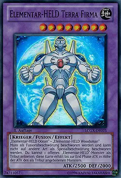 YUGIOH ELEMENTAL HERO TERRA FIRMA SUPER RARE LCGX-EN075 NEAR MINT - Image 1