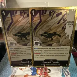 Bandai One Piece Card Game Ground Death OP04-098 Purple Foil Alt Art x2 English - Image 1