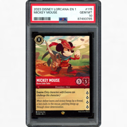 2023 DISNEY LORCANA EN 1 #115/204 MICKEY MOUSE BRAVE LITTLE TAILOR PSA 10 - Image 1