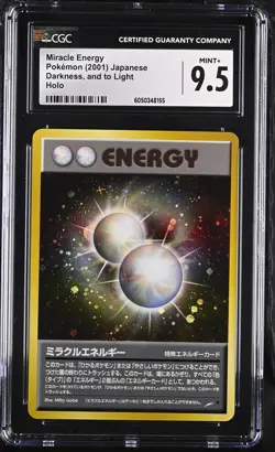 CGC 9.5 MINT+ Miracle Energy Japanese Neo Destiny Holo Pokemon Card - Image 1