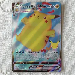 Surfing Pikachu VMAX 009/025 Celebrations Holo Rare Pokemon Card NM English - Image 1