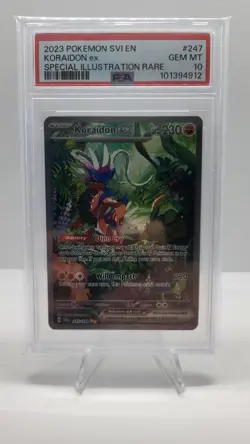 Pokemon Card Koraidon ex 247/198 Scarlet & Violet Base SIR PSA 10 Gem Mint - Image 1