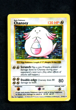 Pokemon Card: Shadowless Chansey Base Holo (MP) - Image 1