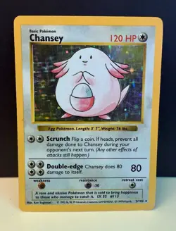 Pokemon Card: Shadowless Chansey Base Holo (MP) - Image 3