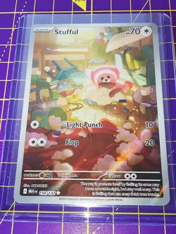 Stufful 154/132 Pokemon TCG Mega Evolution Illustration Card - Image 1