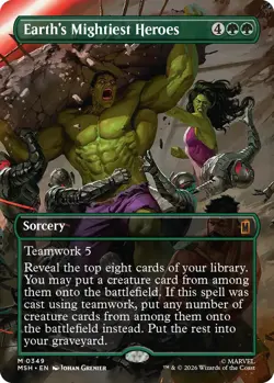 x1 Earth's Mightiest Heroes - Foil - Borderless M MTG Marvel Super Heroes M/NM, - Image 1