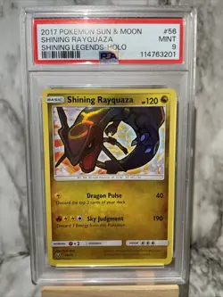 2017 Pokemon Sun & Moon Shining Legends Shining Rayquaza -Holo PSA 9 #56 - Image 1