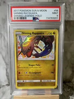 2017 Pokemon Sun & Moon Shining Legends Shining Rayquaza -Holo PSA 9 #56 - Image 2