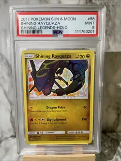 2017 Pokemon Sun & Moon Shining Legends Shining Rayquaza -Holo PSA 9 #56 - Image 3