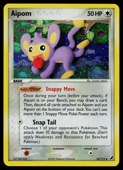 Pokemon Card - Aipom Unseen Forces 34/115 Reverse Holo Stamped - Image 1