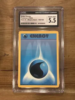 CGC 5.5 Trainer Deck B Water Energy 1999 Pokemon Game #102 - Image 1