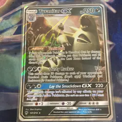 Pokemon TCG Tyranitar GX 121/214 SM Lost Thunder Holo Ultra Rare NM - Image 1