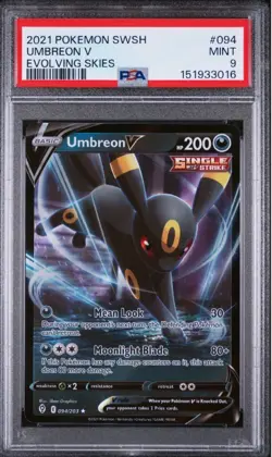 Umbreon V - 94/203 Evolving Skies - Pokemon TCG - 2021 PSA 9 - Image 1
