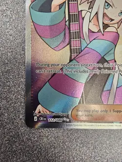 Pokemon TCG: Chaos Rising Roxie's Performance 112/086 Full Art Trainer UR NM - Image 4