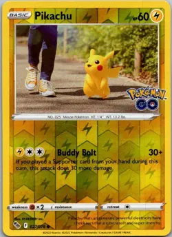 Pikachu (27) Common Pokemon GO 027/078 NM - Image 1