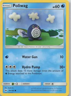 Poliwag 30/149 SM Base Set Pokemon Asako Ito NM - Image 1