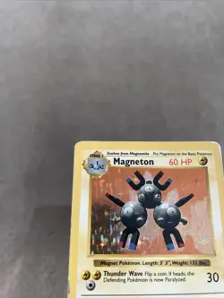 1999 Pokemon Base Set Shadowless Magneton Holo 9/102 HEAVILY PLAYED - Image 2