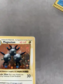 1999 Pokemon Base Set Shadowless Magneton Holo 9/102 HEAVILY PLAYED - Image 3
