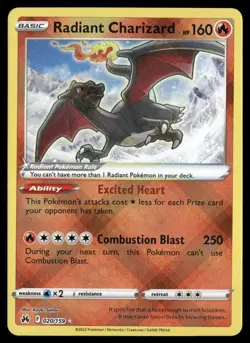 Radiant Charizard 020/159 Radiant Rare Crown Zenith Pokemon NM/M - Image 1