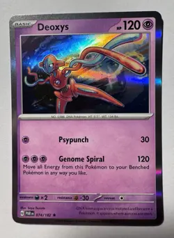 Deoxys Holo Rare - 074/182 - Paradox Rift Pokemon 2023 - Image 1