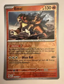 ENTEI 030/197 OBSIDIAN FLAMES POKEMON (REVERSE HOLO, NM) - Image 1