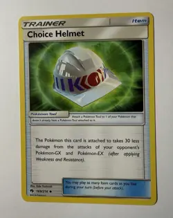 Choice Helmet 169/214 Uncommon Lost Thunder Pokemon LP - Image 1