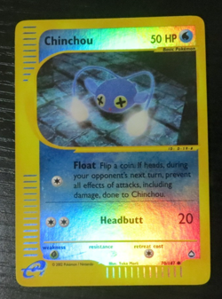 Pokemon Chinchou Reverse Holo Aquapolis 70/147 NM Yuka Morii - Image 3