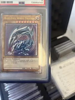 Yu-Gi-Oh Blue-Eyes White Dragon OP28-EN001 Euro Ultimate Rare PSA9 - Image 5