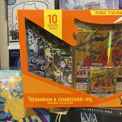 POKEMON Reshiram & Charizard GX Tag Team Premium Collection Box Sealed - Image 3