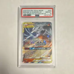 POKEMON SUN & MOON TAG TEAM COLLECTION RESHIRAM & CHARIZARD GX PSA 10 - Image 1