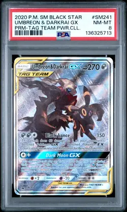 Umbreon & Darkrai Gx SM241 Tag Team Powers Collection Pokemon PSA 8 - Image 1