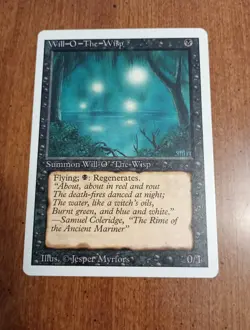 1994 Magic: The Gathering - Revised(3rd) - WILL-O'-THE-WISP - Vintage Rare - EX - Image 1