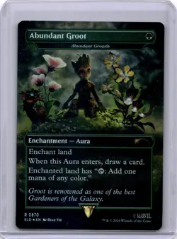 MTG Abundant Groot - Abundant Growth Rainbow Foil NM Secret Lair Drop 0870 - Image 1