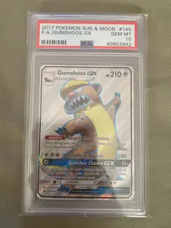 2017 Pokemon Sun & Moon #145 Full Art Gumshoos GX PSA 10 GEM MINT - Image 1
